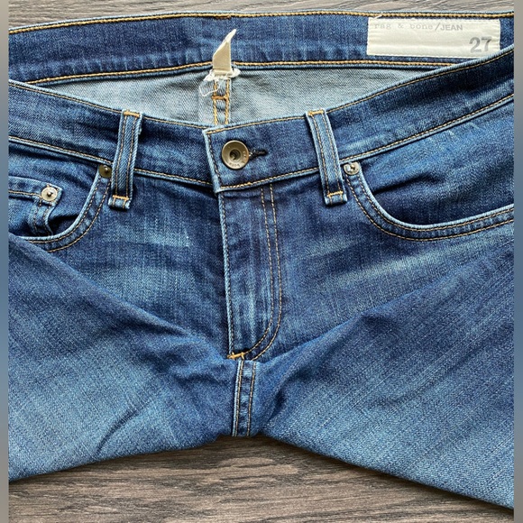 Rag & bone - tomboy jeans - distressed in blue - size 27 - Picture 2 of 6